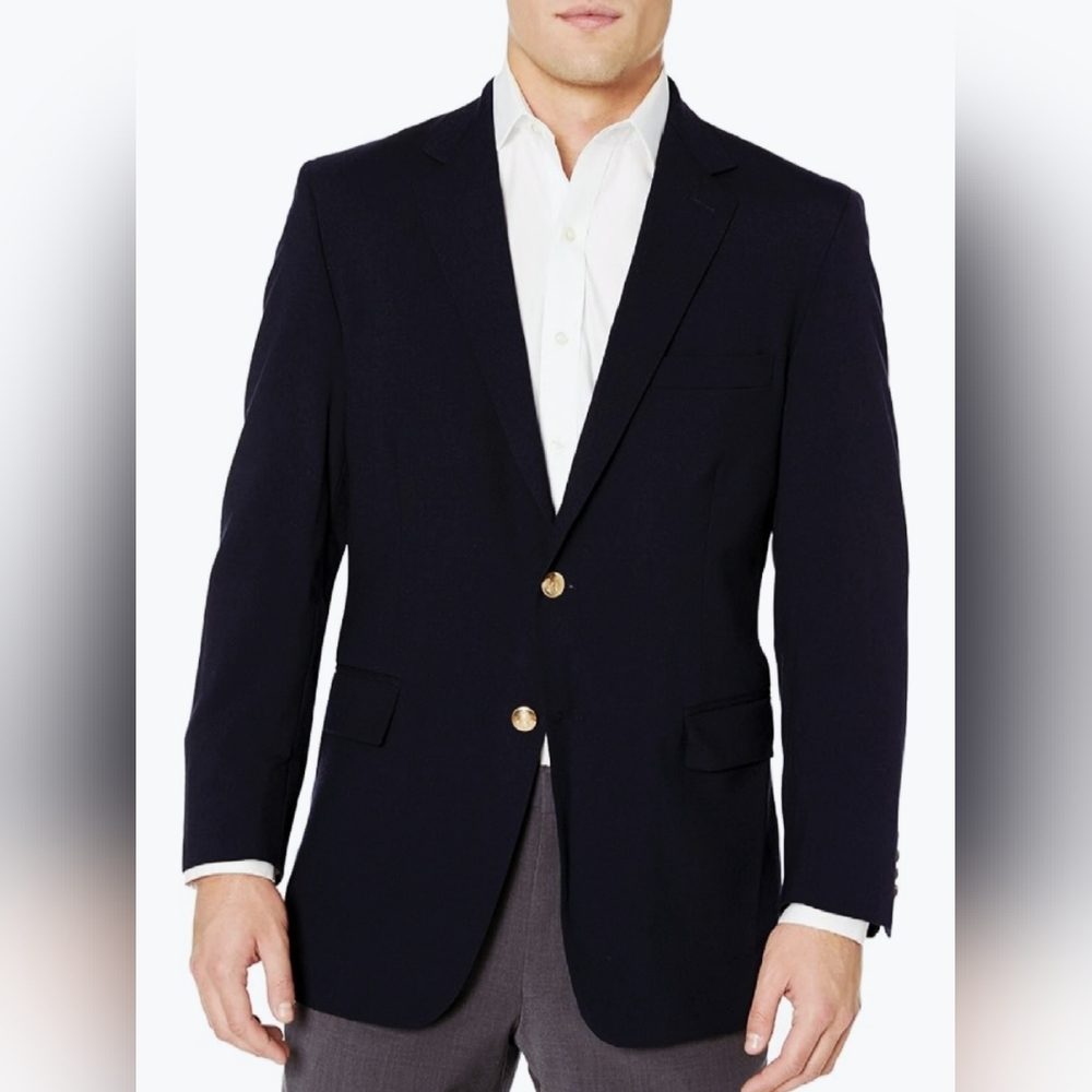 Mens Palm Beach Vintage Classic Single Breasted Black Blazer Size 42
